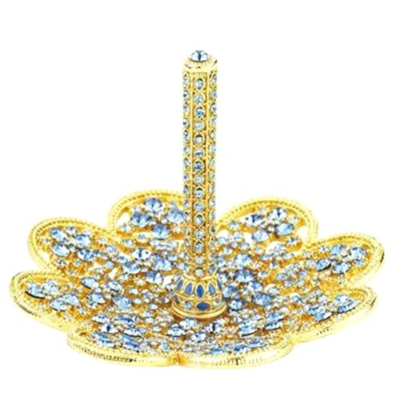 Olivia Riegel Ring Holder Gold with Blue Swarovski
